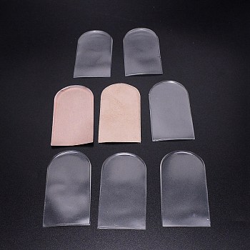 Silicone Heightening Adhesive Insoles Set, U Shape with PU Leather, Mixed Color, 110x56x4mm, 8pcs/set