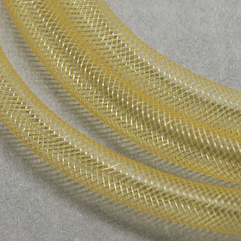 Plastic Net Thread Cord, Pale Goldenrod, 10mm, 30Yards