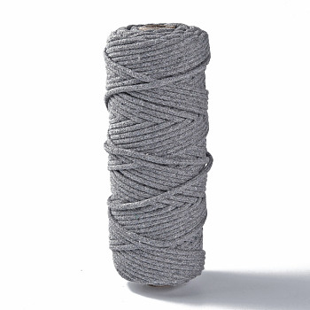 Cotton String Threads, Macrame Cord, Decorative String Threads, for DIY Crafts, Gift Wrapping and Jewelry Making, Gray, 3mm, about 54.68 yards(50m)/roll