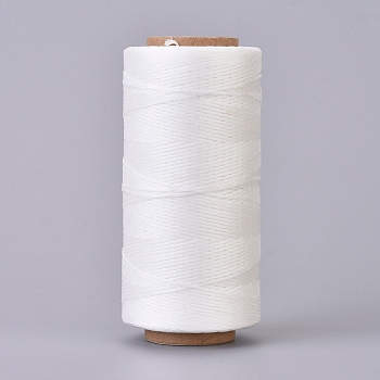Waxed Polyester Cord, Micro Macrame Cord, Waxed Sewing Thread, Flat, White, 0.8mm, about 284.33 yards(260m)/roll