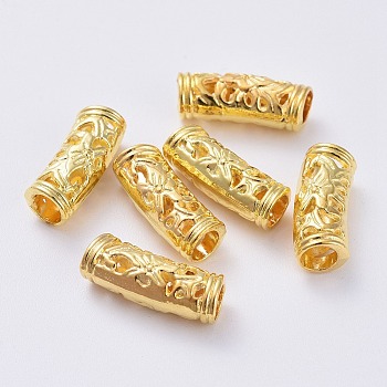 Alloy Tube Beads, Golden, 19x6mm, Hole: 4mm