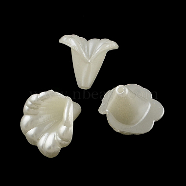 15mm Ivory Flower Acrylic Bead Caps