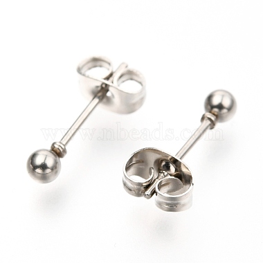 304 Stainless Steel Ball Stud Earrings(EJEW-C501-10A)-7