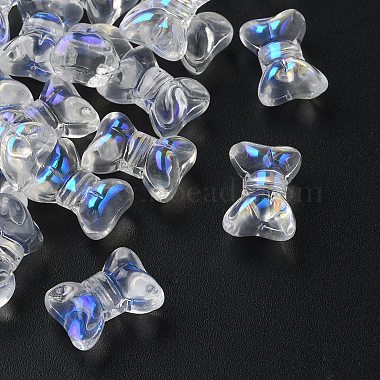 Clear AB Bowknot Glass Beads