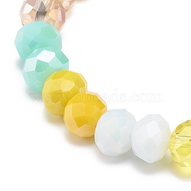 Glass Rondelle Beaded Stretch Bracelet for Women(BJEW-JB08709)-6