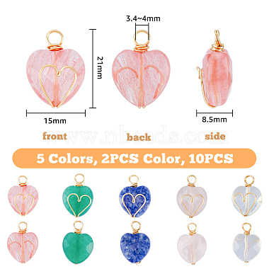 2 Sets 5 Styles Natural & Synthetic Mixed Stone Pendants(FIND-FH0005-65)-2