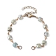 Square Faceted Glass Beaded Link Chain Bracelet Making(AJEW-JB01150-52)-1