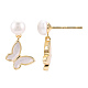 Natural Pearl Dangle Stud Earrings(PEAR-N020-05M)-2