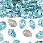 Preciosa&reg MAXIMA Crystal Fancy Stones, Czech Crystal, 435 16 301 Baroque Pear, Dura Foiling, 60010 Aqua Bohemica, 14x10mm(X-PRC-FE14-60010)