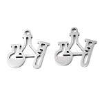 Non-Tarnish 201 Stainless Steel Charms, Laser Cut, Medical Items, Stainless Steel Color, 15x14.5x1mm, Hole: 1.4mm(X-STAS-Q240-042P)