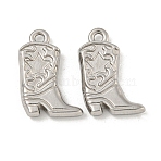 Non-Tarnish 304 Stainless Steel Pendants, Boots with Star Charm, Stainless Steel Color, 20x13x3mm, Hole: 1.8mm(X-STAS-N103-148P)