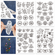 4 Sheets 11.6x8.2 Inch Stick and Stitch Embroidery Patterns, Non-woven Fabrics Water Soluble Embroidery Stabilizers, Bees, 297x210mmm(DIY-WH0455-029)