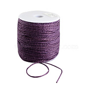 Colored Jute Cord, Jute String, Jute Twine, 3-Ply, for Jewelry Making, Purple, 2mm, about 109.36 yards(100m)/roll(OCOR-R008-2mm-014)