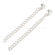 304 & 201 Stainless Steel Curb Chain Extender, End Chains, with Lobster Claw Clasps, Silver, 62x3mm(STAS-B045-05S)