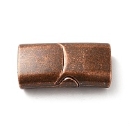 Ion Plating(IP) 304 Stainless Steel Magnetic Slide Lock Clasps, Rectangle, Red Copper, 23x10.5x7mm, Hole: 8x4mm(STAS-P325-03B-R)