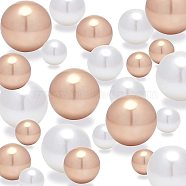 High Luster ABS Plastic Imitation Pearl Beads, No Hole/ Undrilled, Round, Goldenrod, 14/20/30mm, 100pcs/box(OACR-GA0001-01A)
