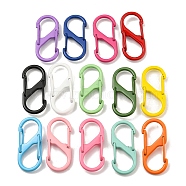 Spray Painted Alloy Push Gate Snap Key Clasps, Double Snap S Clasps, Cadmium Free & Nickel Free & Lead Free, Mixed Color, 40x18x6mm, Inner Diameter: 14x12mm(FIND-Z056-08)