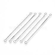 Brass Box Chain Tassel Links, Platinum, 50x3x1mm, Hole: 1.4mm(KK-R129-05P)