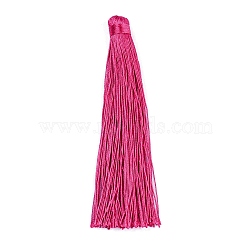 Nylon Tassels Big Pendant Decorations, Magenta, 120x10mm, Hole: 5mm(HJEW-G010-B13)