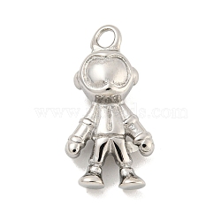 Non-Tarnish 304 Stainless Steel Pendants, Astronaut Charm, Stainless Steel Color, 29.5x15.5x8.5mm, Hole: 3.8x2.5mm(STAS-P356-33P)