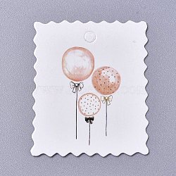 Paper Gift Tags, Hang Tags, For Arts and Crafts, For Wedding/Valentine's Day/Thanksgiving, Rectangle with Balloon, White, 49x40x0.4mm, Hole: 4mm(X-CDIS-E006-01)
