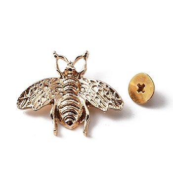 Alloy Bag Decorative Clasps, with Iron Screws, Bees, Light Gold, 2.25x2.6x0.5cm, Hole: 2.3mm, Screw: 8x3.5mm, Pin: 2.8mm, 2pcs/set