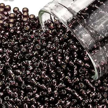 TOHO Round Seed Beads, Japanese Seed Beads, (26C) Silver Lined Amethyst, 11/0, 2.2mm, Hole: 0.8mm, about 5555pcs/50g