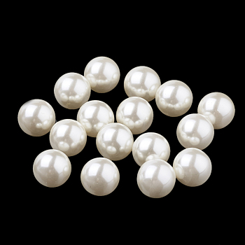 Eco-Friendly Plastic Imitation Pearl Beads, High Luster, Grade A, No Hole Beads, Round, Seashell Color, 6mm