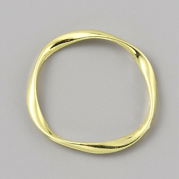 Alloy Linking Rings, Twisted Ring, Golden, 32x30.5x2.5mm, Inner Diameter: 28.5x26mm
