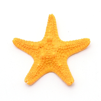 Opaque Resin Cabochons, Starfish, Goldenrod, 43x45x14mm