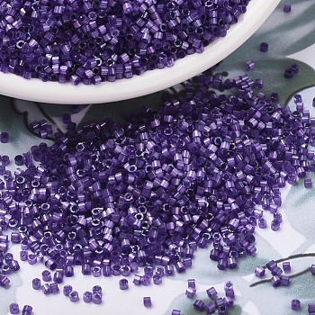 MIYUKI Delica Beads, Cylinder, Japanese Seed Beads, 11/0, (DB1810) Dyed Purple Silk Satin, 1.3x1.6mm, Hole: 0.8mm, about 2000pcs/bottle, 10g/bottle