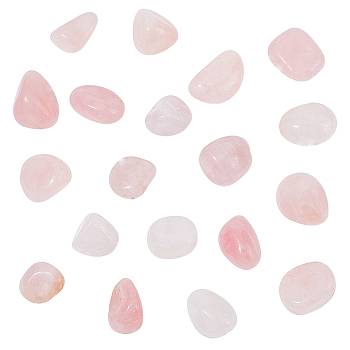 Natural Rose Quartz Beads, for Wire Wrapped Pendants Making, No Hole/Undrilled, Nuggets, Tumbled Stone, Vase Filler Gems, 16.5~24x14.5~19x9~16.5mm, 120g/box