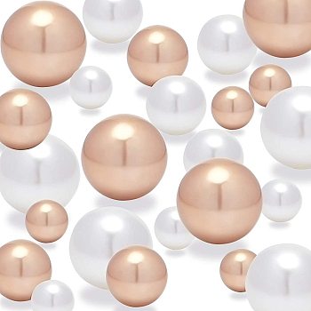 High Luster ABS Plastic Imitation Pearl Beads, No Hole/ Undrilled, Round, Goldenrod, 14/20/30mm, 100pcs/box