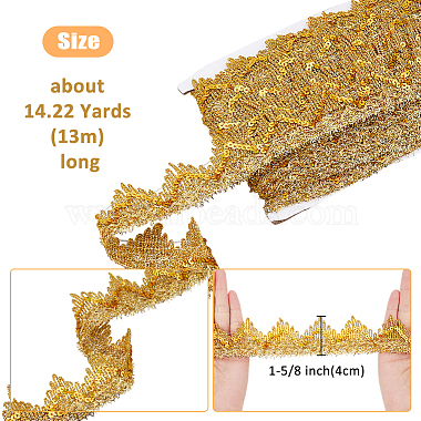 13M Sequin Polyester Wavy Lace Ribbon(OCOR-WH0090-037B)-2