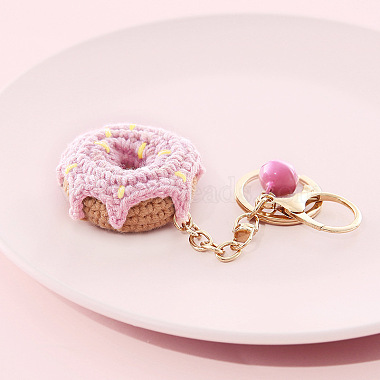 Pearl Pink Donut Cotton Keychain