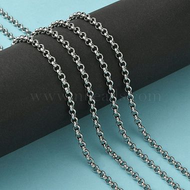 304 Stainless Steel Rolo Chains(STAS-M032-42P-3.8mm)-5