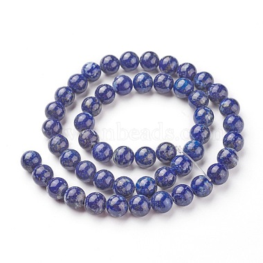 Chapelets de perle en lapis-lazuli naturel(G-G953-02-6mm)-2