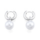 ABS Plastic Pearl Dangle Hoop Earrings(EJEW-N011-106P)-1