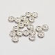 Rack Plating Rondelle Brass Grade A Rhinestone Spacer Beads(X-RB-D300-S)-1