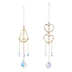 Elecrelive 2Pcs 2 Style Colorful Glass Hanging Crystal Pendant Ornament(HJEW-EL0001-17)-1
