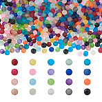 500Pcs 20 Colors Transparent Frosted Glass Beads Strands, Round, for Beading Jewelry Making, Mixed Color, 4mm, Hole: 1.3~1.6mm, 25Pcs/color(GLAA-CD0001-16)