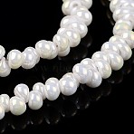 Full Rainbow Plated Teardrop Imitation Jade Glass Bead Strands, Creamy White, 3x3mm, Hole: 0.5mm, about 290pcs/strand, 17.7 inch(EGLA-J116-FR02)