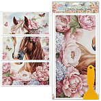 3Pcs PVC Waterproof Decorative Stickers, Self Adhesive Decals for Furniture Decoration, Horse, 15x30cm(DIY-WH0657-151)