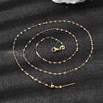 1.5MM Unisex 304 Stainless Steel Dapped Chain Necklaces, Adjustable Slider Necklaces, Golden, 19.57 inch(49.7cm)(NJEW-P356-10G)