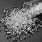 TOHO 6/0 Round Beads, Japanese Seed Beads, (1) Crystal Clear, 4mm, Hole: 1.5mm, about 840pcs/50g(SEED-XTR06-0001)