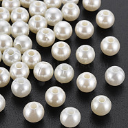 Plastic Beads, Imitation Pearl Beads, Round, Creamy White, 8x7.5mm, Hole: 2mm(KY-N017-004A-01)