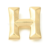 Rack Plating Brass Pendants, Long-Lasting Plated, Cadmium Free & Lead Free, Letter A~Z Charms, Letter H, 17.5x18x6mm, Hole: 3.5x2mm(KK-I722-07G-H)