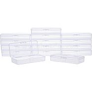 Transparent Plastic Bead Containers, with Hinged Lids, Flip Cover, Rectangle, White, 10.1x4.5x1.8cm, Inner Size: 9.7x4.1cm(CON-WH0074-59)