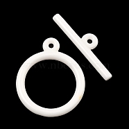 Bioceramics Zirconia Ceramic Toggle Clasps, No Fading and Hypoallergenic, Nickle Free, Ring, White, Ring: 28.5x23.5x3mm, Bar: 29.5x7.5x3mm, Hole: 1.6mm(PORC-C002-19B-02)