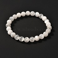 Natural Selenite Beads Stretch Bracelets, 1/4 inch(0.8cm), Inner Diameter: 2-1/8 inch(5.5cm)(BJEW-JB06620-02)